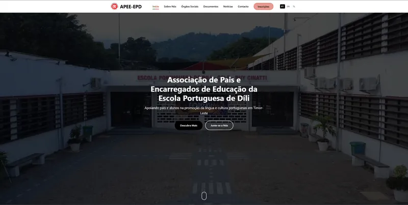School Association: home page with the school's façade
